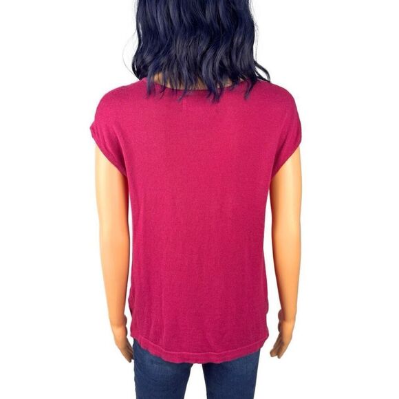 Anthropologie Sunday in Brooklyn Magenta Twist Front Sleeveless Top - Picture 5 of 6